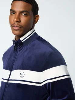 Damarindo Velour Track Jacket- Maritime Blue
