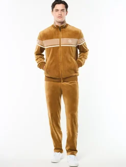 Damarindo Velour Track Jacket- Bronze Brown