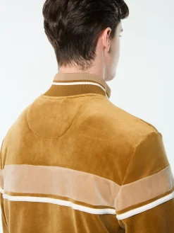 Damarindo Velour Track Jacket- Bronze Brown