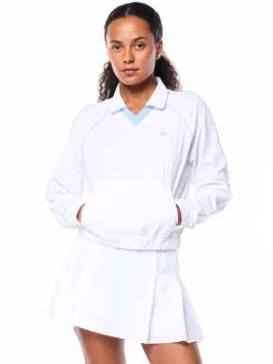 Doni Long Sleeve Polo-Brilliant White