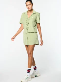 Edda Cropped Shirt- Reseda