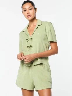 Edda Cropped Shirt- Reseda