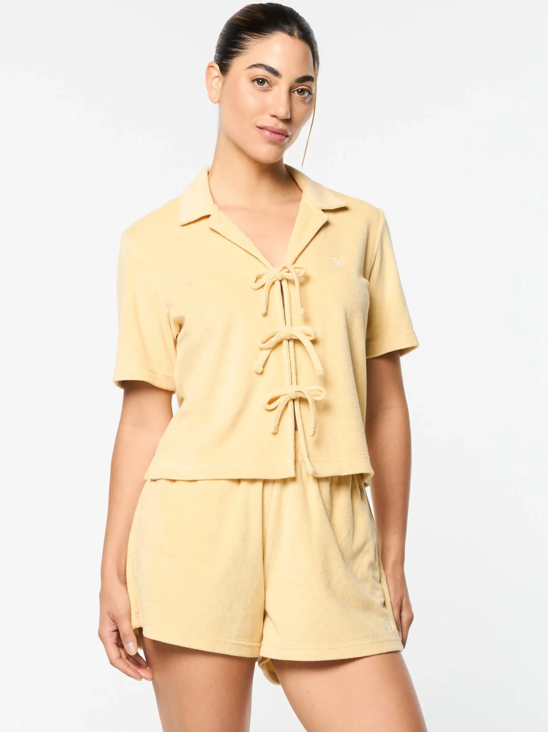 Edda Cropped Shirt- Straw