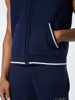 Enzo Knit Vest- Maritime Blue