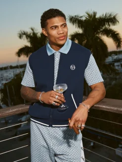 Enzo Knit Vest- Maritime Blue