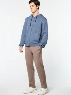 Fausto Knit Hoodie- Faded Denim