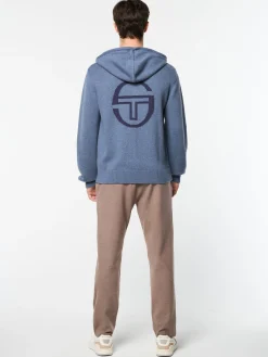 Fausto Knit Hoodie- Faded Denim