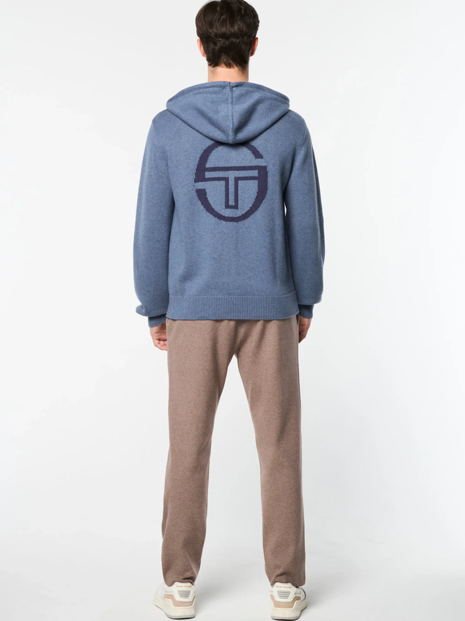 Fausto Knit Hoodie- Faded Denim