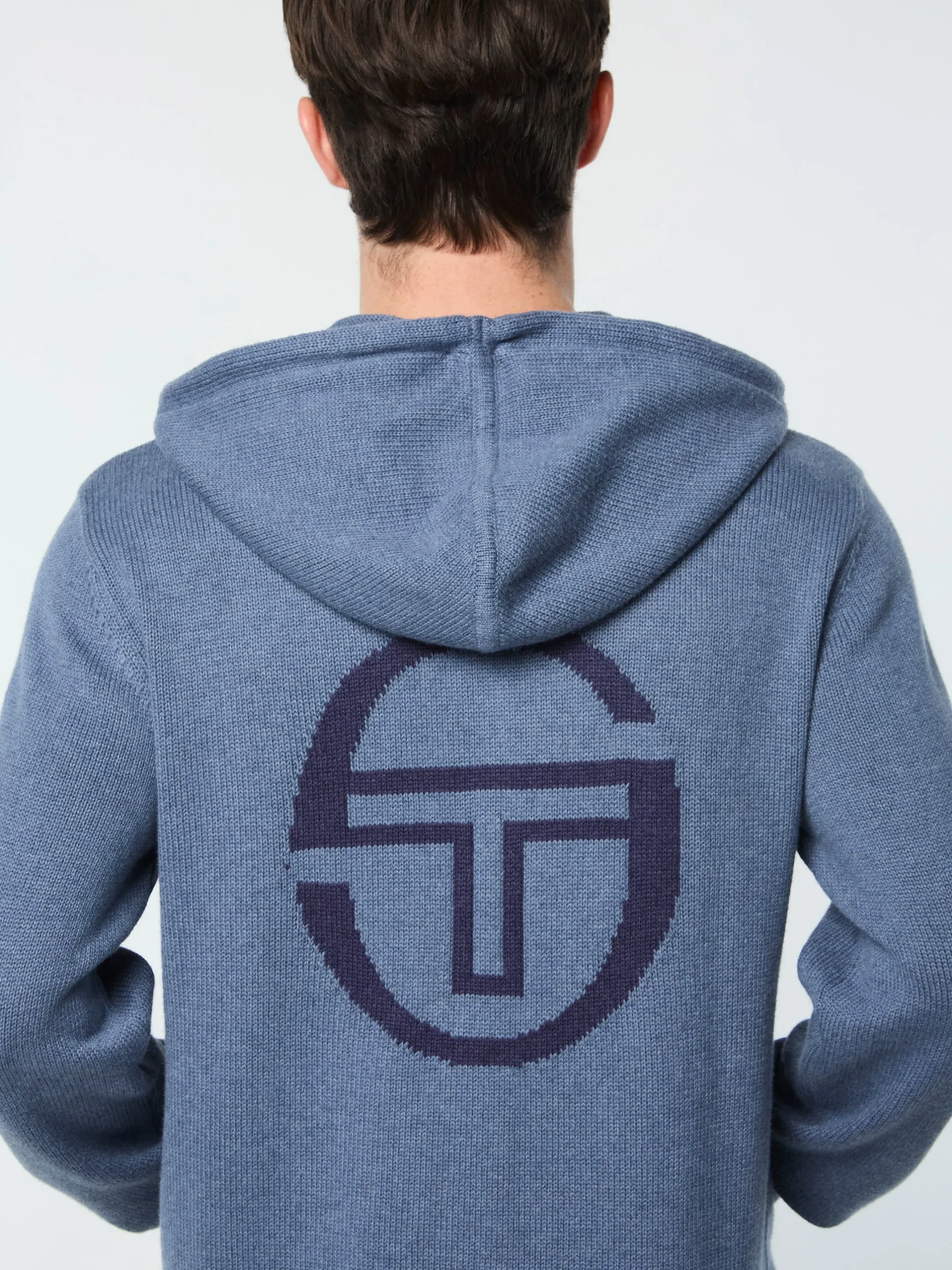 Fausto Knit Hoodie- Faded Denim