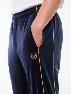 Forato Velour Track Pant-Maritime Blue