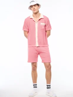 Fratelli Crochet Cabana Polo-Geranium Pink