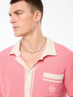 Fratelli Crochet Cabana Polo-Geranium Pink