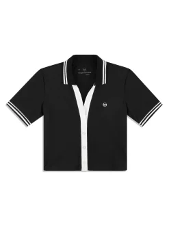 Idalia Cropped Polo- Black Beauty