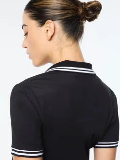 Idalia Cropped Polo- Black Beauty