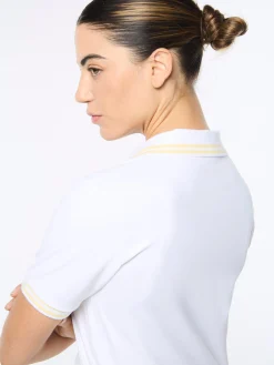 Idalia Cropped Polo- Brilliant White