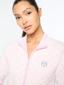 Leila Short Sleeve Track Jacket- Pale Mauve