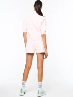 Leila Short Sleeve Track Jacket- Pale Mauve