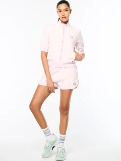 Leila Short Sleeve Track Jacket- Pale Mauve