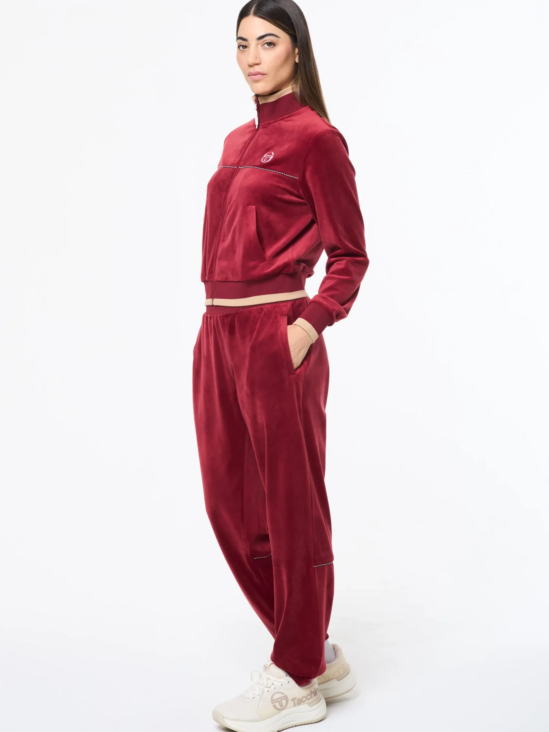Leta Velour Jacket- Rhubarb