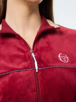Leta Velour Jacket- Rhubarb