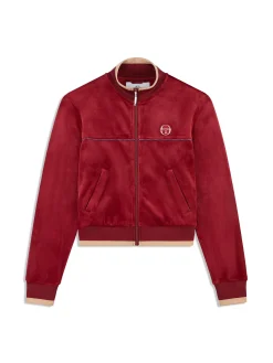 Leta Velour Jacket- Rhubarb
