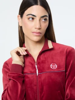 Leta Velour Jacket- Rhubarb