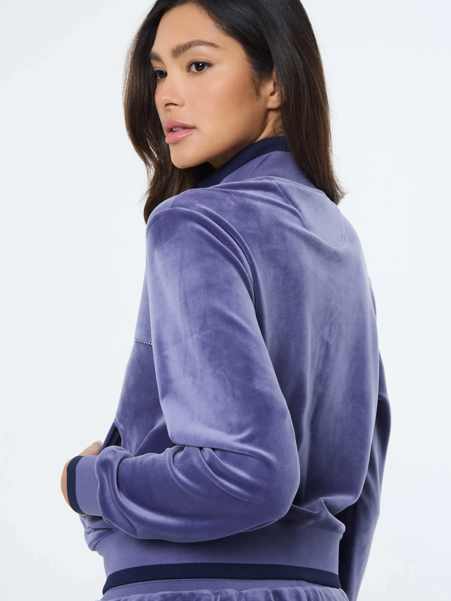 Leta Velour Jacket-Heron