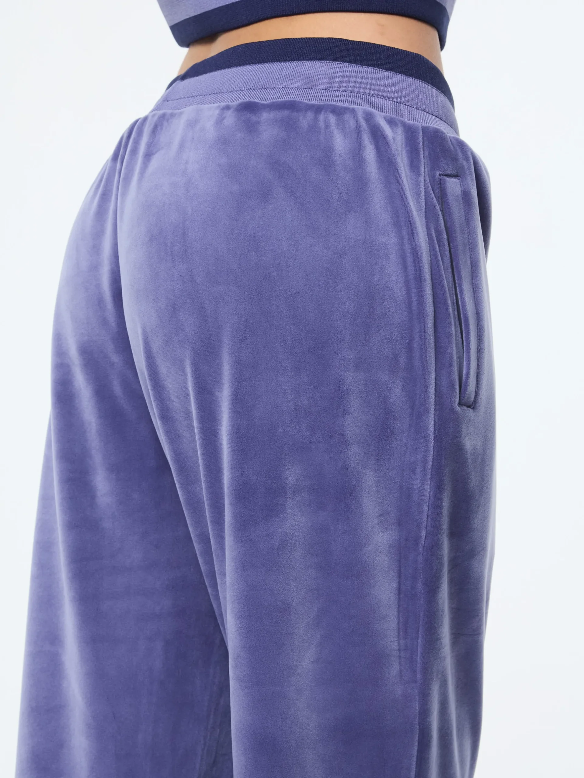 Leta Velour Pant- Heron