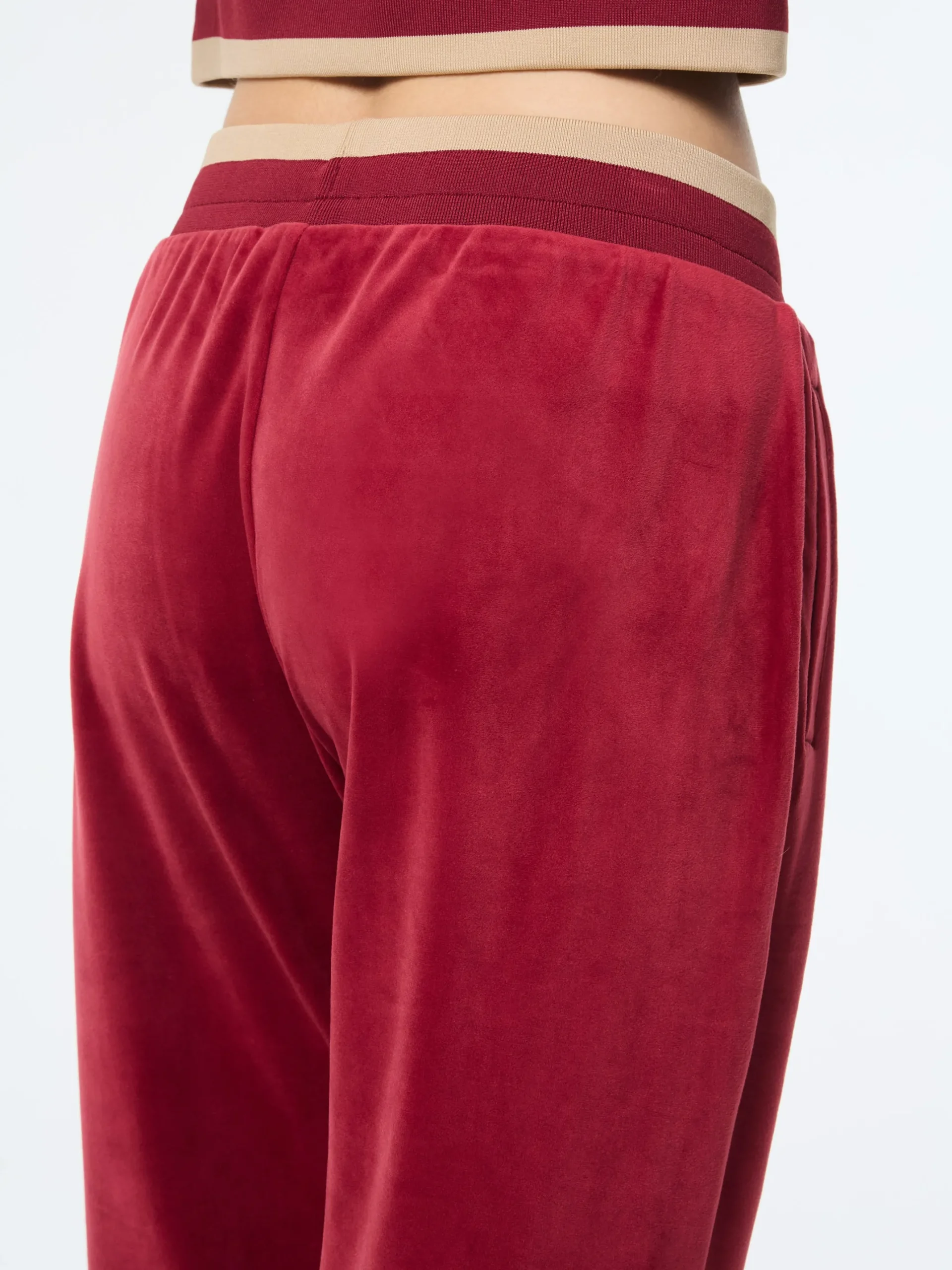 Leta Velour Pant- Rhubarb