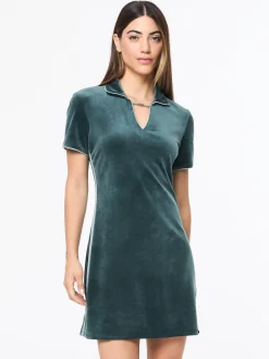 Lina Velour Dress- Green Gables