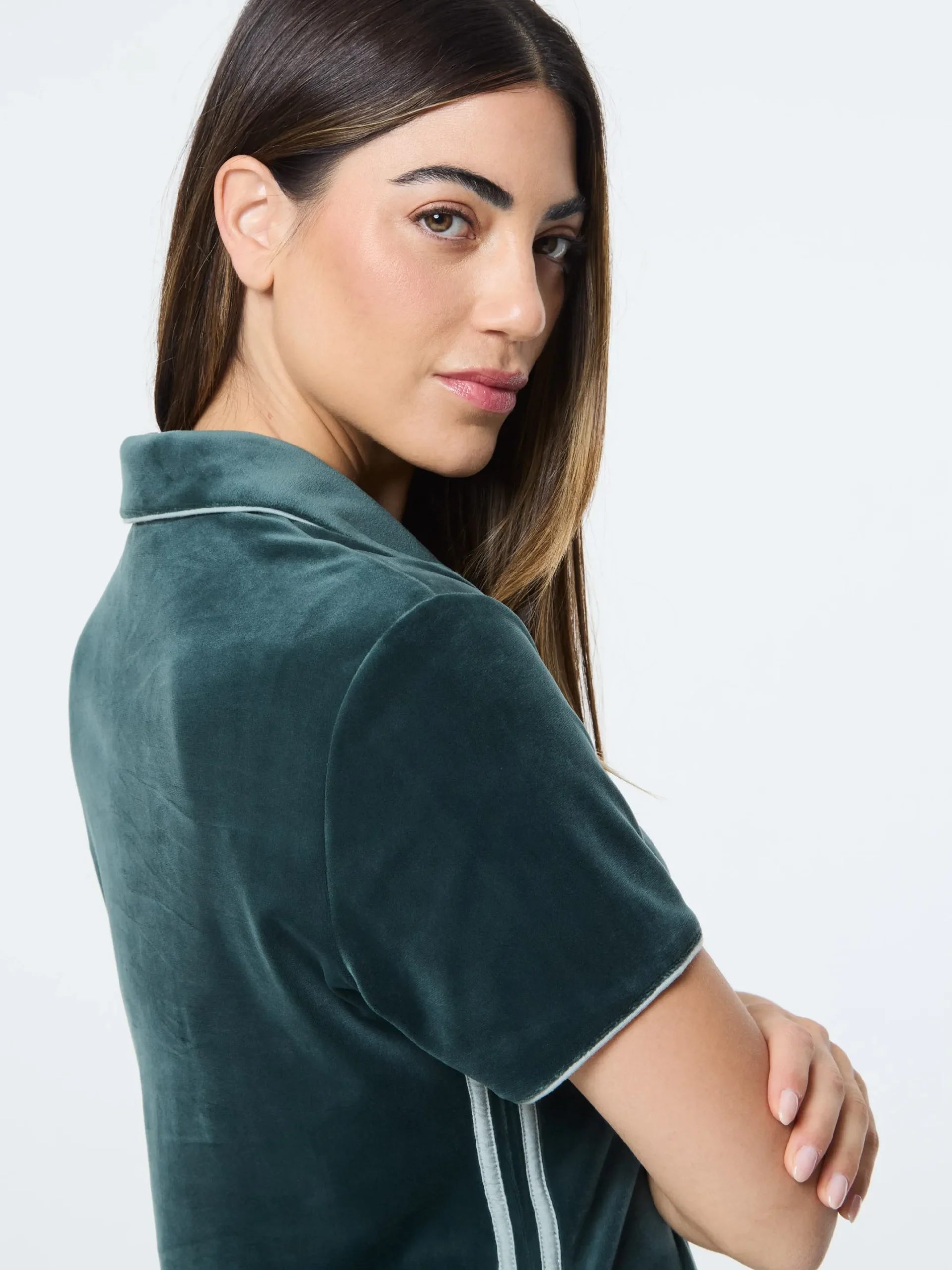 Lina Velour Dress- Green Gables