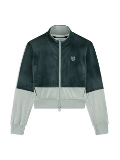 Lina Velour Track Jacket- Green Gables