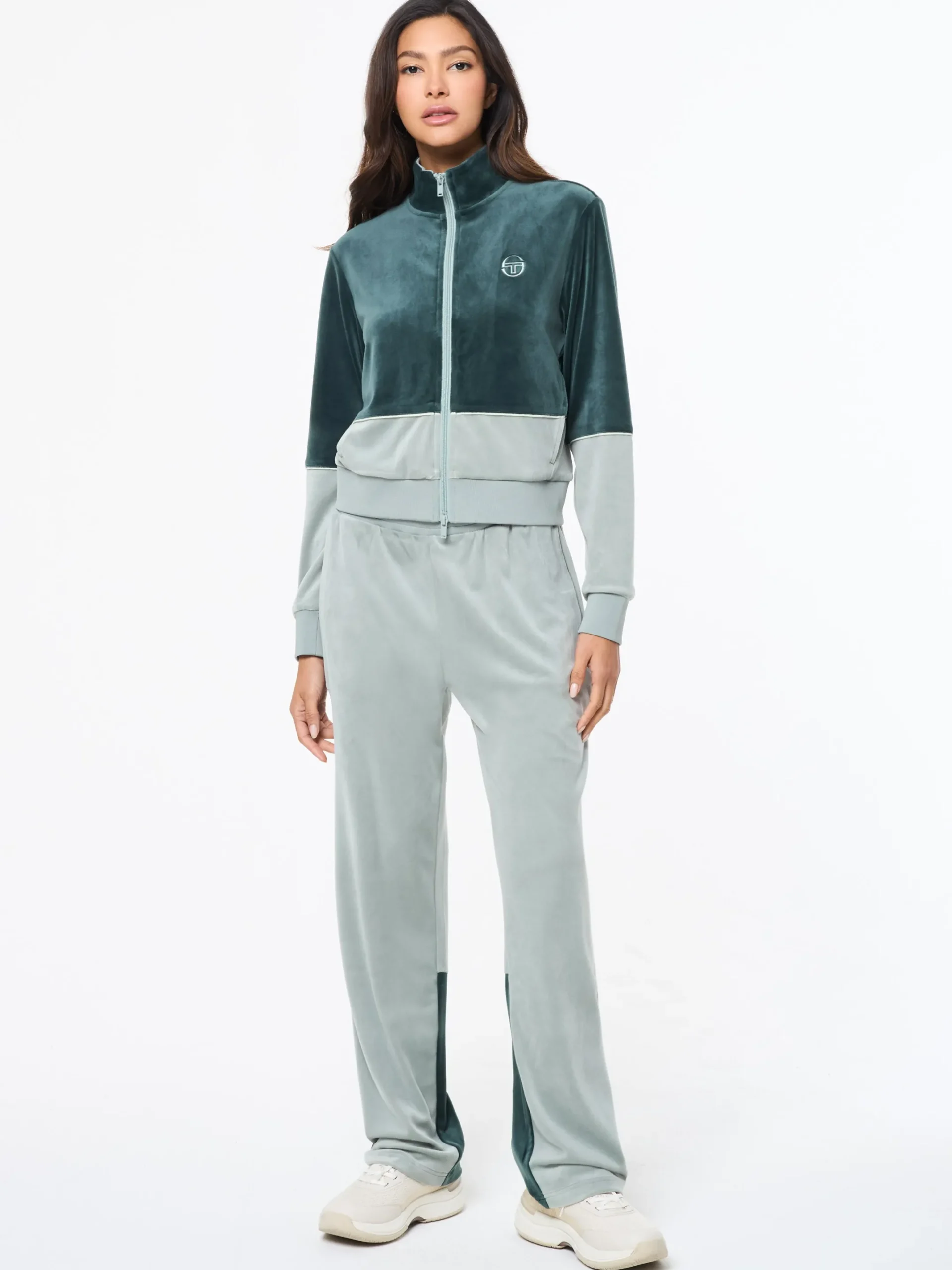 Lina Velour Track Jacket- Green Gables