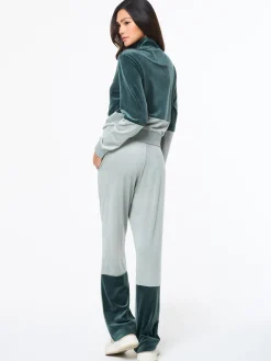 Lina Velour Track Jacket- Green Gables