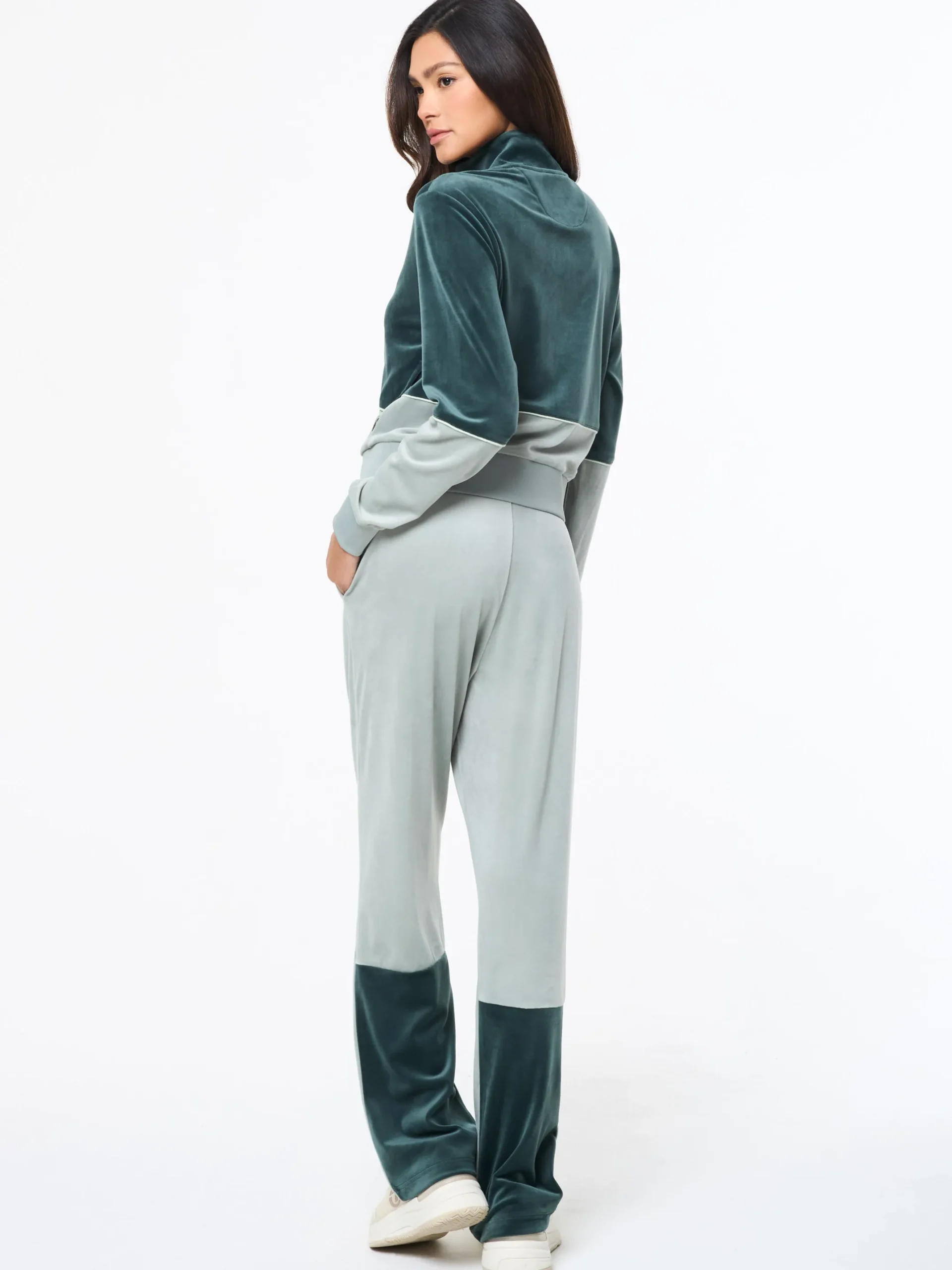 Lina Velour Track Jacket- Green Gables