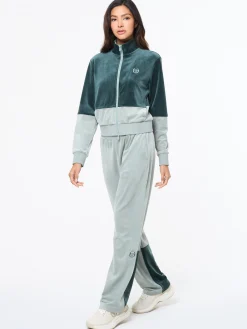 Lina Velour Track Jacket- Green Gables