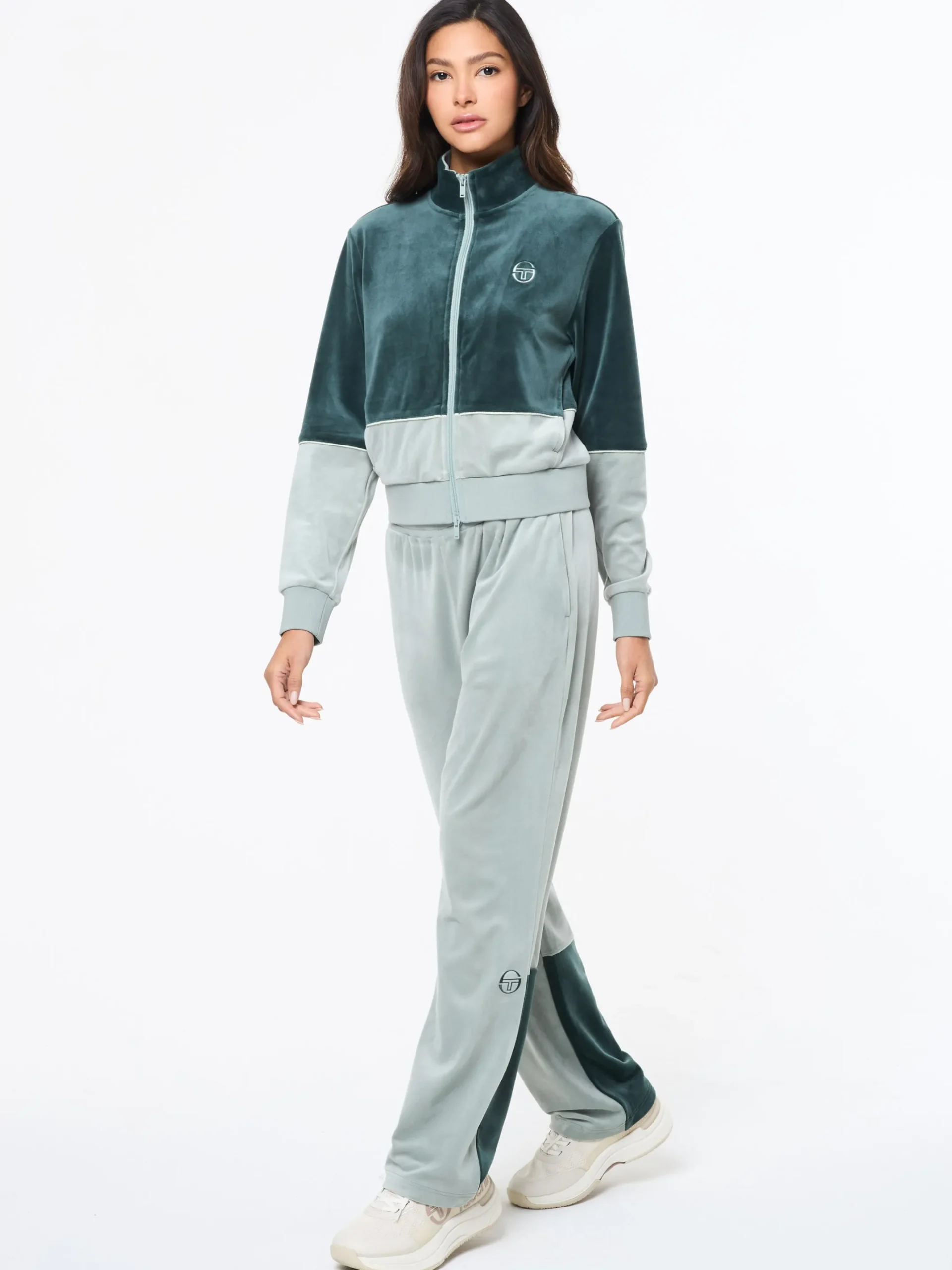 Lina Velour Track Jacket- Green Gables