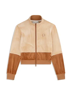 Lina Velour Track Jacket- Candied Ginger