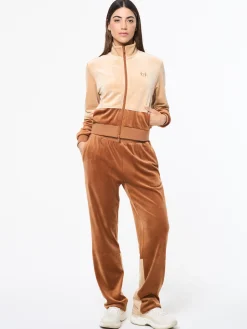 Lina Velour Track Jacket- Candied Ginger