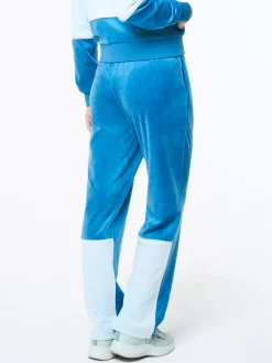Lina Velour Track Pant- Baby Blue