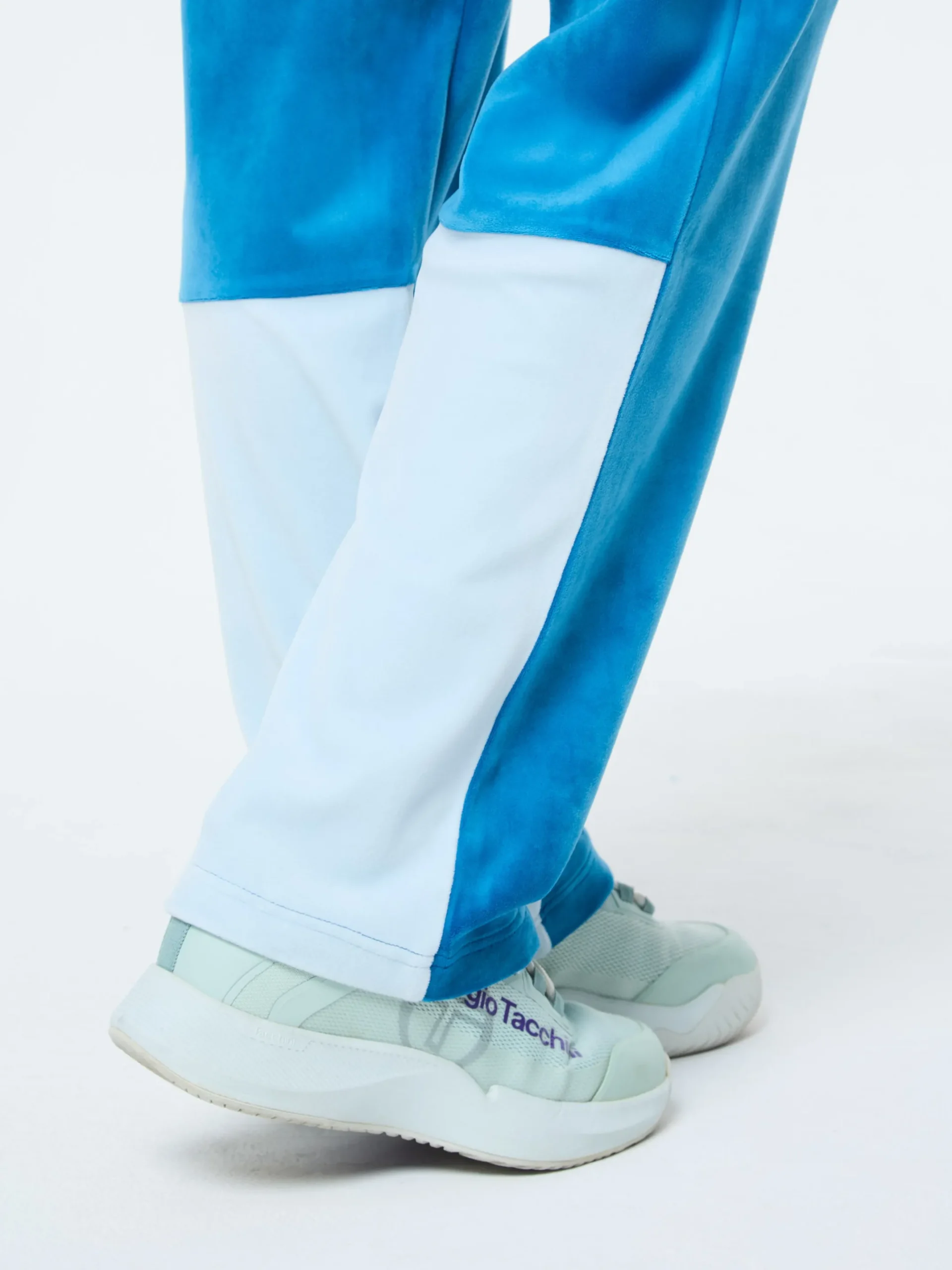 Lina Velour Track Pant- Baby Blue