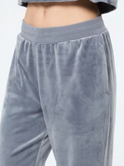 Lina Velour Track Pant- Quiet Shade