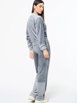 Lina Velour Track Pant- Quiet Shade