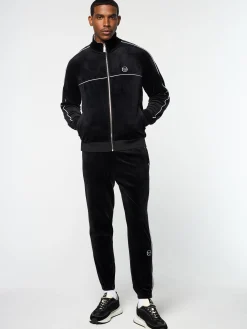 Lioni Velour Track Jacket- Black Beauty