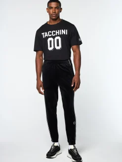 Lioni Velour Track Pant- Black Beauty