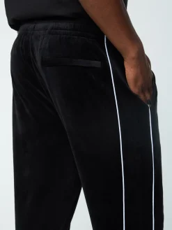 Lioni Velour Track Pant- Black Beauty