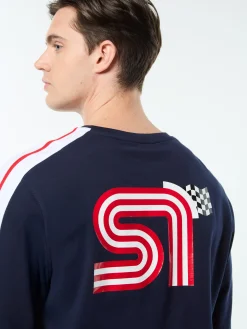 Macchina Long Sleeve T-Shirt- Maritime Blue