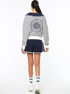 Marina Sailor Collar Sweatshirt- Gardenia