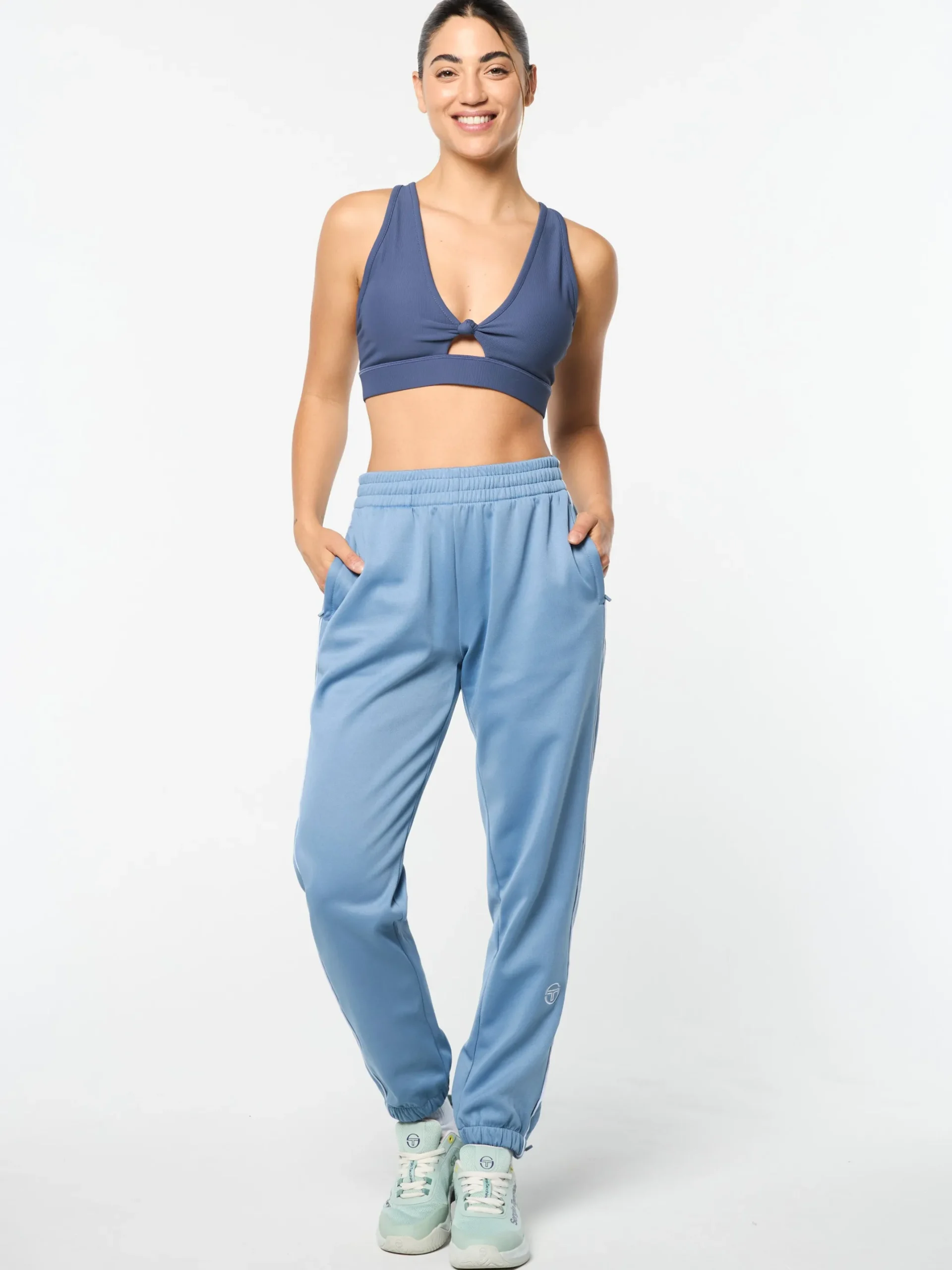 Miss Lioni Track Pant- Faded Denim