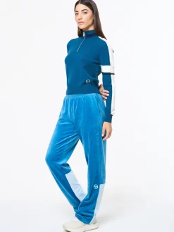 Nota Knit Quarter Zip- Mykonos Blue